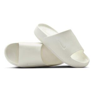 Nike Women's White Calm Wide Strap Slip-On Casual Slide Sandal Size 8